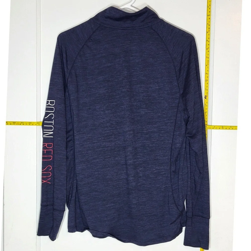 47 Brand Boston Red Sox Mens Navy Heather Quarter Zip Pullover Large MLB